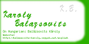 karoly balazsovits business card