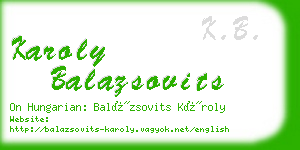 karoly balazsovits business card